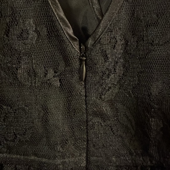 Vintage Louis Verdad Black Lace Ballerina Deep V-neck Dress S - Picture 9 of 12